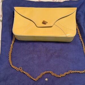Tyler Alexandra Yellow Leather Clutch Bag